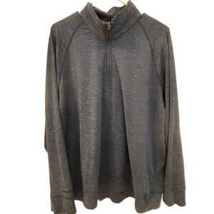 Bonobos Golf Mens Quarter Zip Pullover Heathered Navy Blue Large